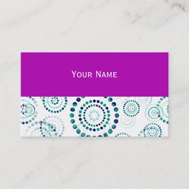 Tarjeta De Visita Dots Circle Power Flowers II + tu backgr. y idea (Anverso)