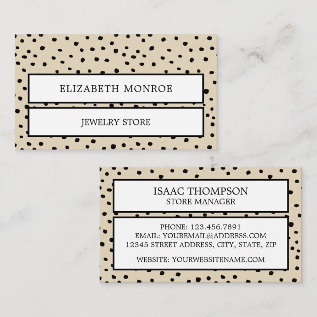 Tarjeta De Visita Dotted Jeweler (Anverso / Reverso)