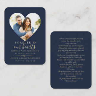 Tarjeta De Visita Double Joint Memorial Photo Funeral Prayer Card