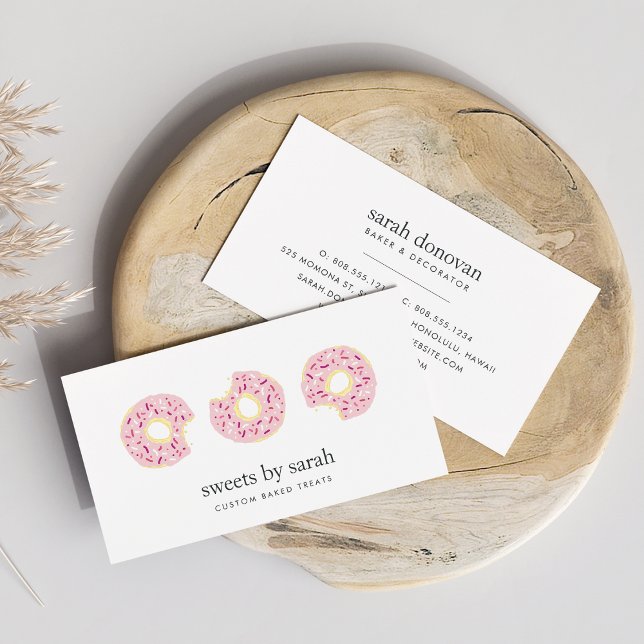 Tarjeta De Visita Doughnut de rociado rosa (Subido por el creador)