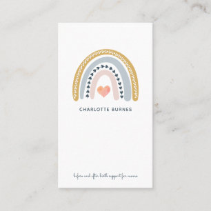 Tarjeta De Visita Doula Birach Watercolor Arcoiris