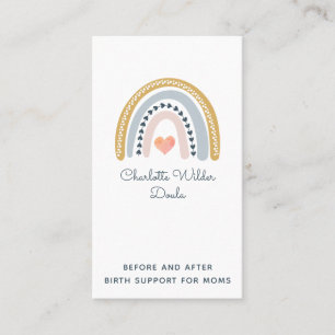 Tarjeta De Visita Doula Birch Coach Watercolor Rainbow Business Card