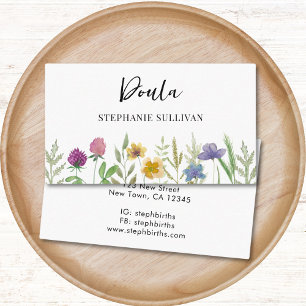 Tarjeta De Visita Doula Birth Coach Floral