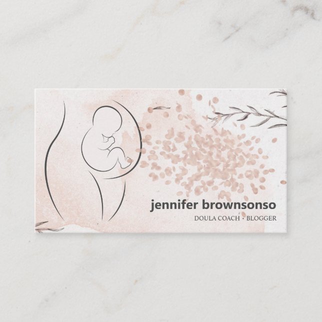 Tarjeta De Visita Doula Birth Coach Pregnant (Anverso)