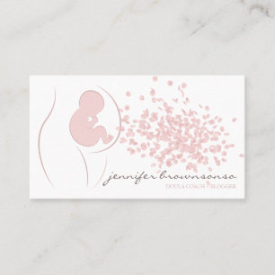 Tarjeta De Visita Doula Birth Coach Pregnant Simple Pink