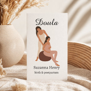 Tarjeta De Visita Doula Birth Postpartum Boho Entrenador de Embarazo