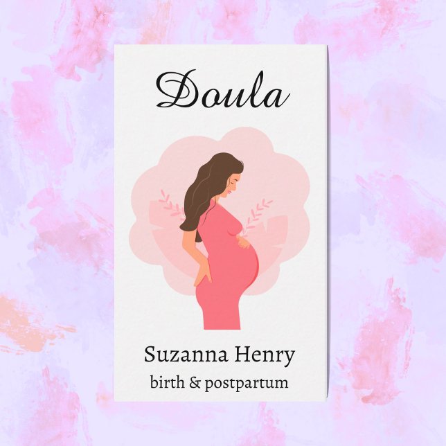 Tarjeta De Visita Doula Birth Postpartum Pink Pregnant (Subido por el creador)