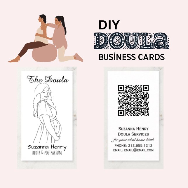 Tarjeta De Visita Doula Birth Postpartum Pregnant Whimsical (Subido por el creador)
