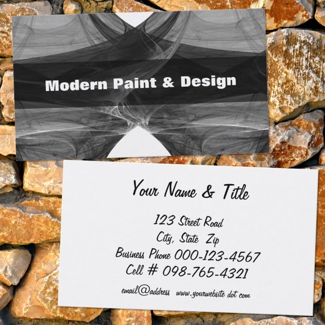 Tarjeta De Visita Doula de arte abstracto blanco y negro sedoso (Subido por el creador)