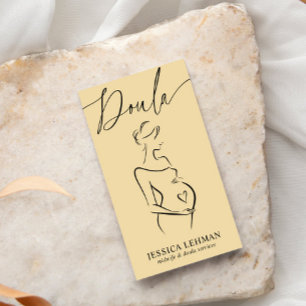 Tarjeta De Visita Doula embarazada arte de línea QRCODE partera