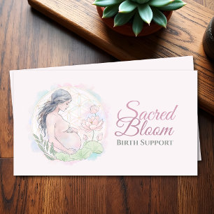 Tarjeta De Visita Doula - Entrenador de nacimientos - Flor de vida -