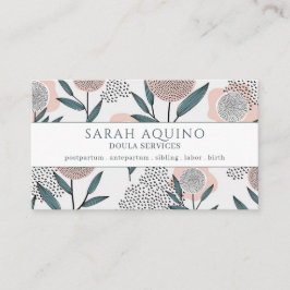 Tarjeta De Visita Doula Floral Pattern Business Card
