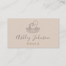 Tarjeta De Visita Doula Midwife Birth Coach Elegant Boho Floral Baby