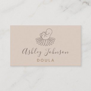 Tarjeta De Visita Doula Midwife Birth Coach Elegant Boho Floral Baby