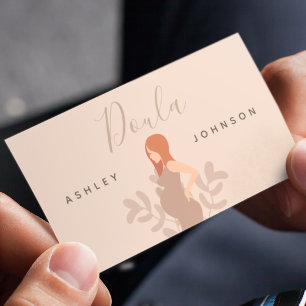 Tarjeta De Visita Doula Midwife Birth Coach Neutral Pastel Embarazo