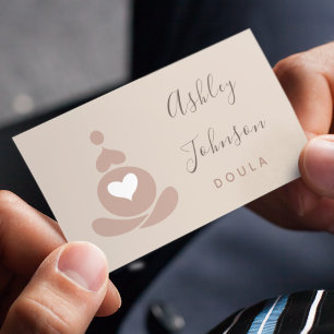 Tarjeta De Visita Doula Midwife Birthing Coach Yoga Silhouette Boho