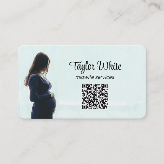 Tarjeta De Visita Doula Partera Embarazo QR (Anverso)