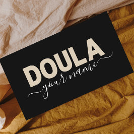 Tarjeta De Visita Doula Partera Neutral Beige Pastel Brown Minimal