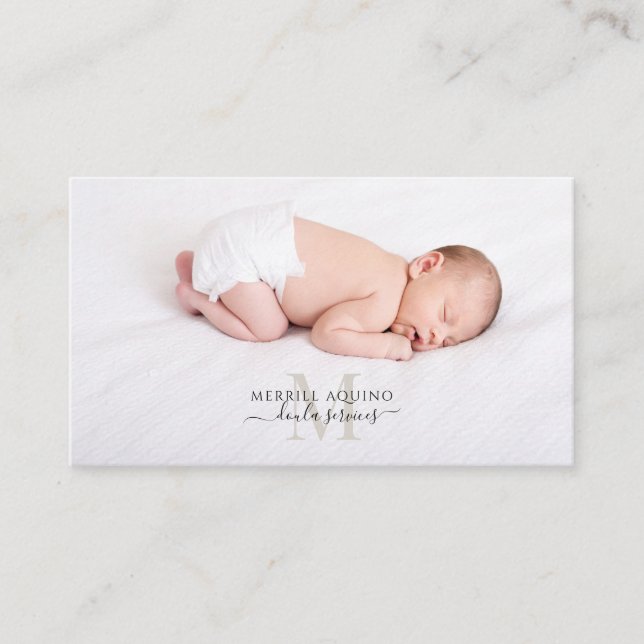 Tarjeta De Visita Doula Services Baby Photo (Anverso)