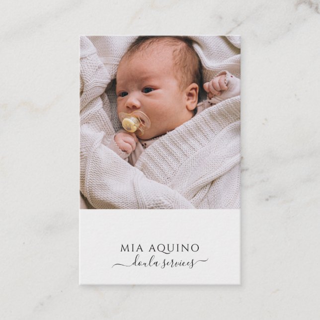 Tarjeta De Visita Doula Services Baby Photo Business Card (Anverso)