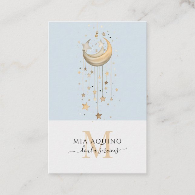 Tarjeta De Visita Doula Services Moon And Stars (Anverso)