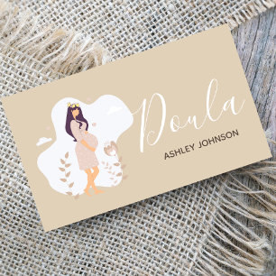 Tarjeta De Visita Doula Simple Mínimo Limpio Pastel Tranquilo Relaja