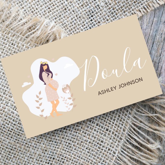 Tarjeta De Visita Doula Simple Mínimo Limpio Pastel Tranquilo Relaja (Subido por el creador)
