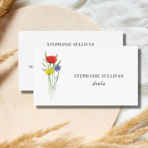 Tarjeta De Visita Doula Wildflower Business Card