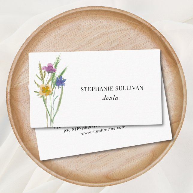 Tarjeta De Visita Doula Wildflower Business Card (Subido por el creador)
