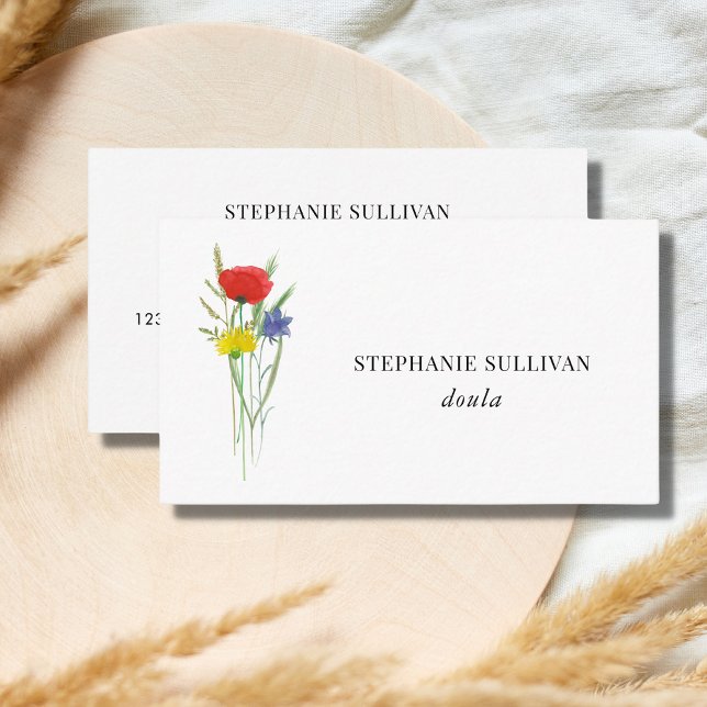 Tarjeta De Visita Doula Wildflower Business Card (Subido por el creador)
