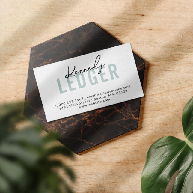 Tarjeta De Visita Dove Blue Name In Signature Script One Sided (Subido por el creador)