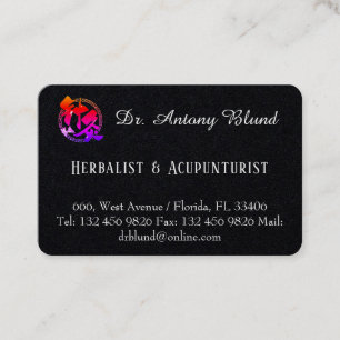 Tarjeta De Visita Dr. Herbalist y Acupuncturista Minimalista Simple