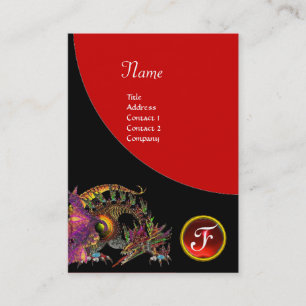 Tarjeta De Visita DRAGO GEM PIEDRA MONOGRAM ruby violeta negro