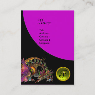 Tarjeta De Visita DRAGO GEM STONE MONOGRAM violeta púrpura topaz neg