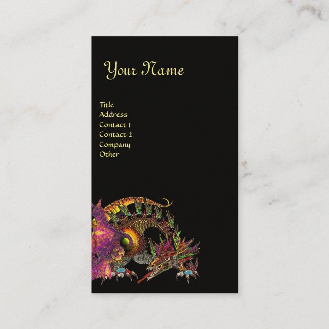 Tarjeta De Visita DRAGO Monograma, morado negro (Anverso)