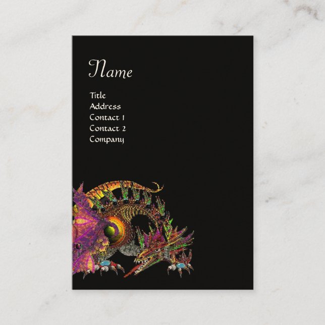 Tarjeta De Visita DRAGO, Monograma, púrpura negro (Anverso)