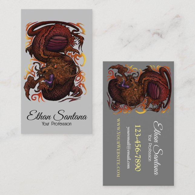 Tarjeta De Visita Dragón (Anverso / Reverso)