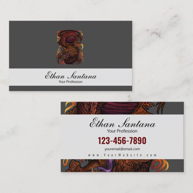 Tarjeta De Visita Dragón (Anverso / Reverso)