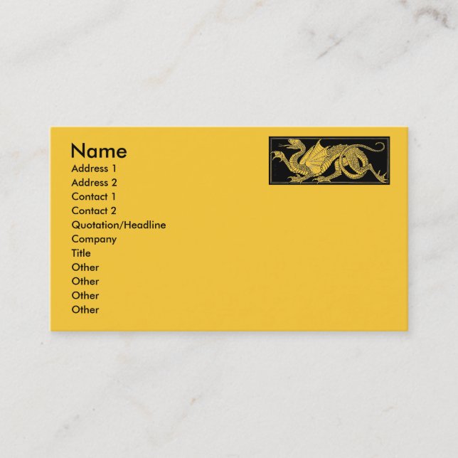 Tarjeta De Visita Dragon Business Card (Anverso)