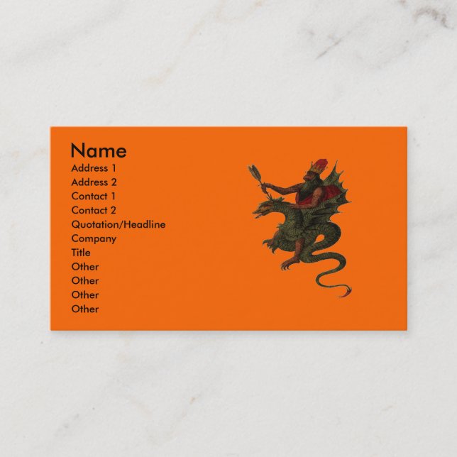 Tarjeta De Visita Dragon Business Card (Anverso)