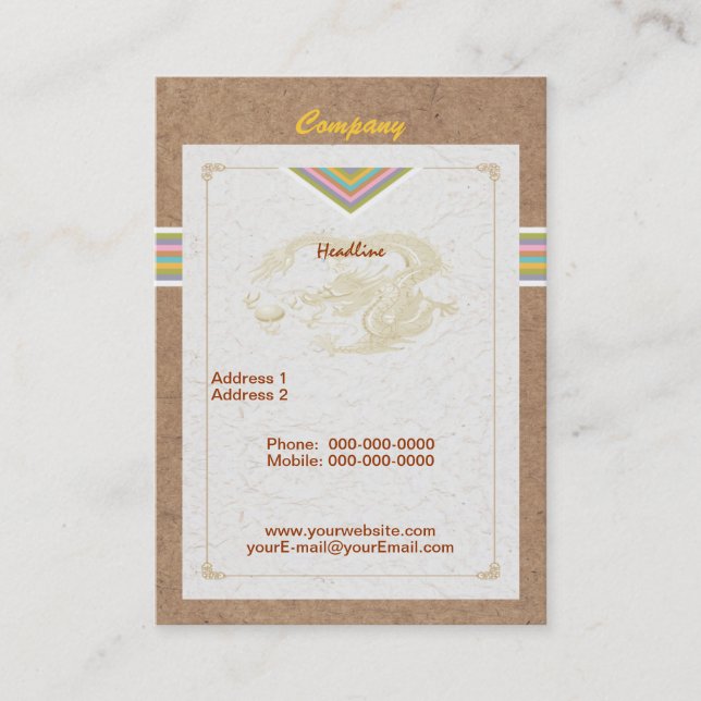 Tarjeta de visita Dragon Celestial (Anverso)
