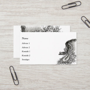 Tarjeta De Visita Dragón chino en estilo tatuaje  