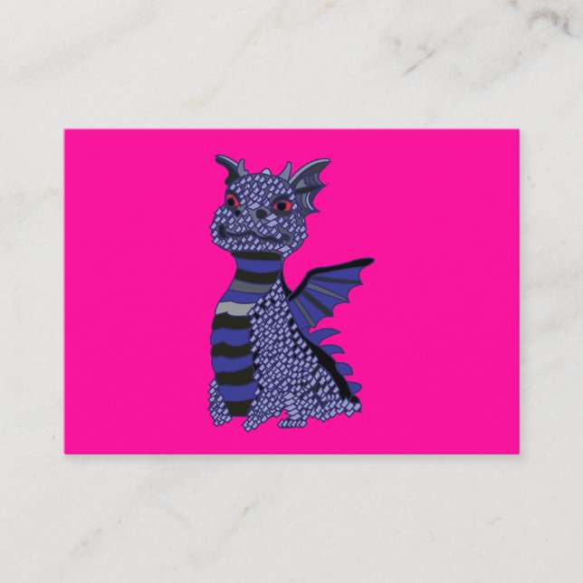 Tarjeta De Visita Dragón de diamantes azul (Anverso)