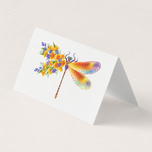 Tarjeta De Visita Dragón de flores amarillas