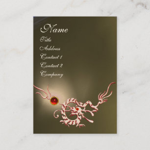 Tarjeta De Visita DRAGÓN DE MAR 2 ÁGATA MONOGRAMA gris blanco rojo