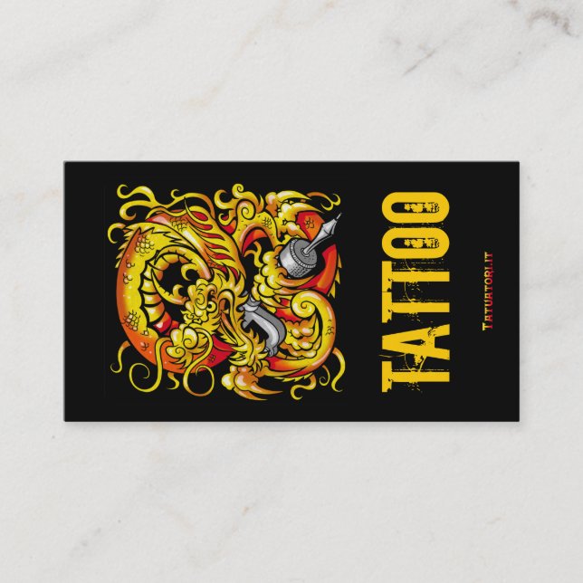 Tarjeta De Visita Dragón de Tattooer (Anverso)