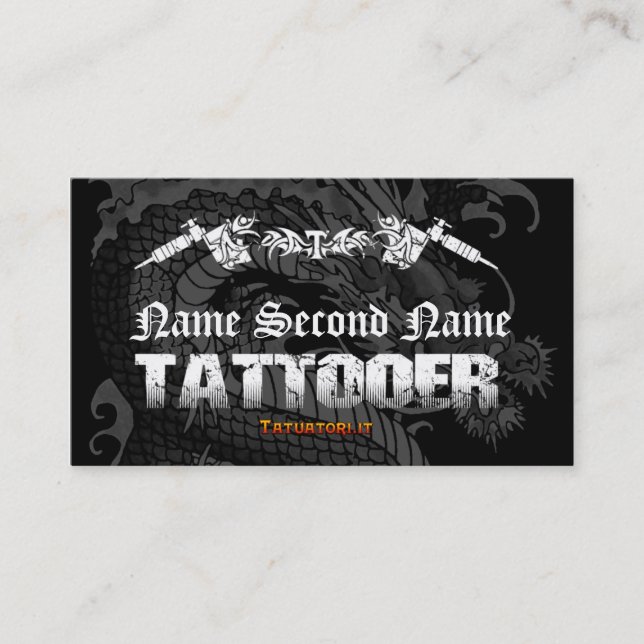 Tarjeta De Visita Dragón del japonés de Tattooer (Anverso)