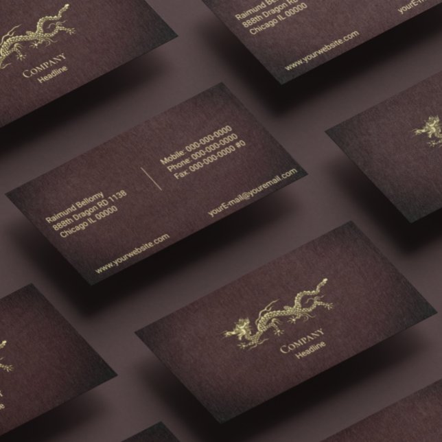 Tarjeta De Visita Dragón elegante (Subido por el creador)