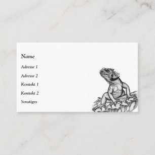 Tarjeta De Visita Dragón en la roca , diseño blanco y negro