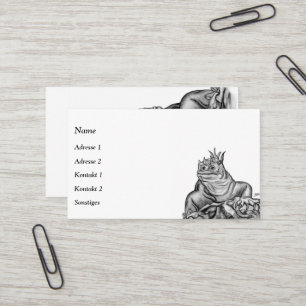 Tarjeta De Visita Dragón en la roca , diseño blanco y negro